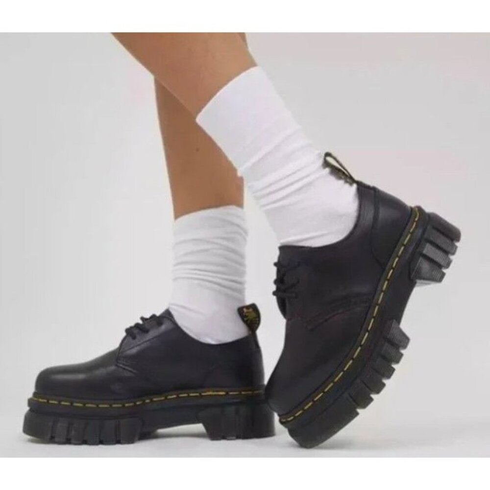 NEW Dr. Martens Audrick Nappa Leather 3-Eye Platform Shoe Size EU 39 US 8 UK 6